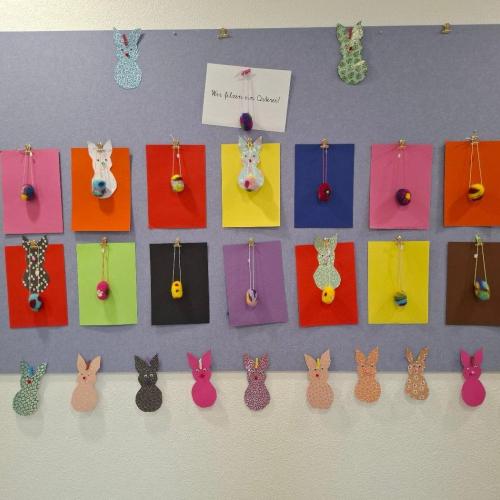 Osterei filzen, Klasse 1b